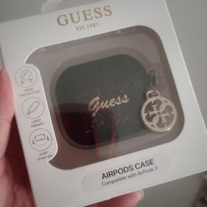 Guess Black AirPods Case with Gold Emblem